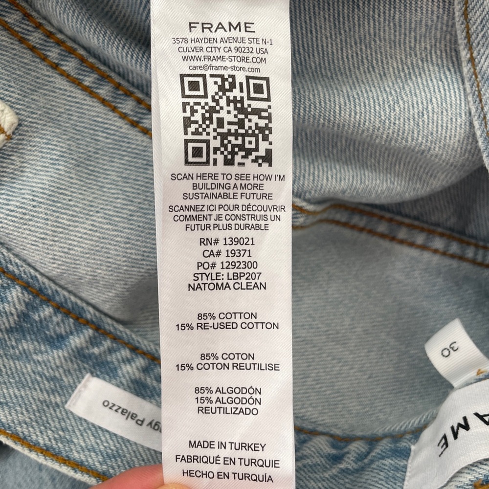 New Frame Le Baggy Palazzo jeans high rise wide leg revolve loose flare size 30 - Picture 15 of 16